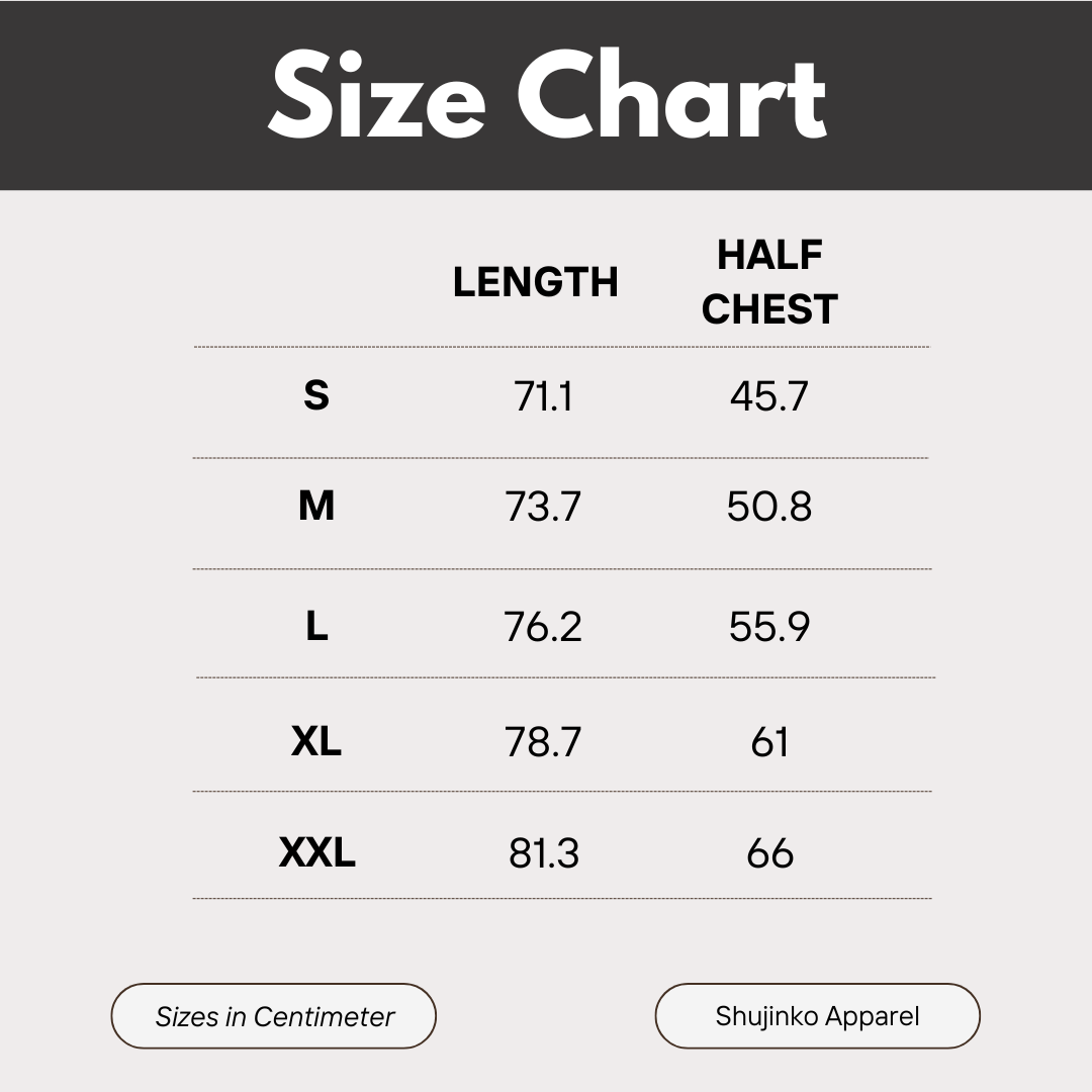 T-shirt size chart